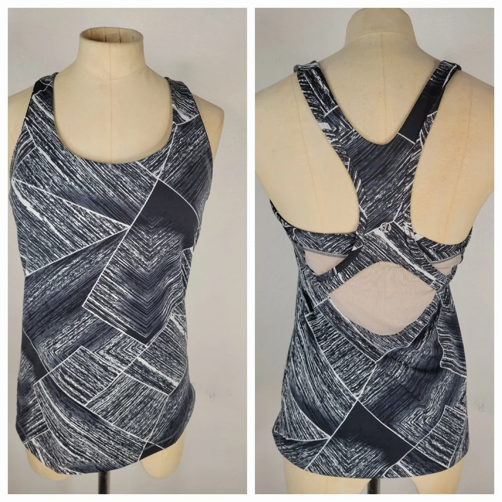 Lululemon Tank Top Sz 8/10 Mesh  Gray White